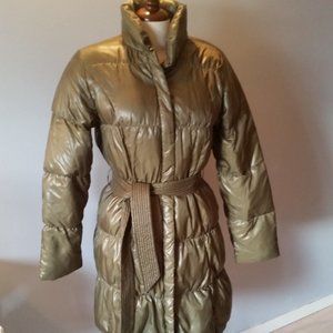 Khaki green down filled winter coat NWOT